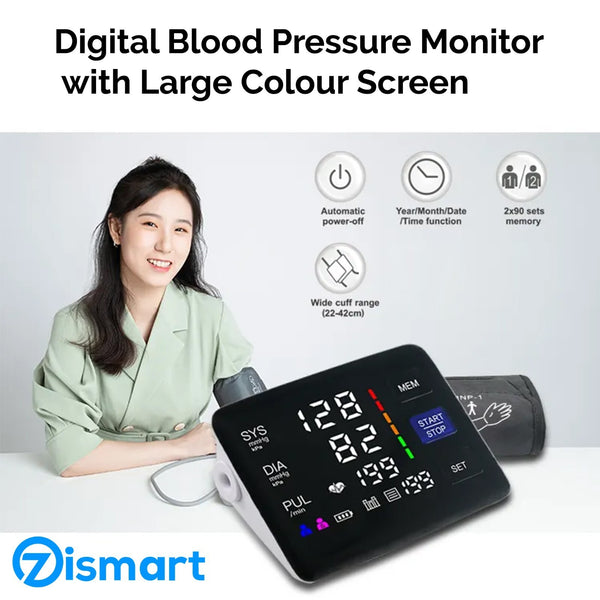 For Home Blood Pressure Monitor Heart Rate BP Machine Sphygmomanometer Upper Arm