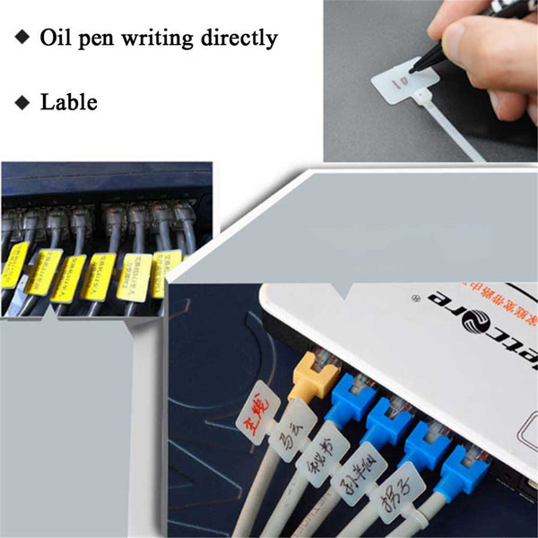 UP TO 300pcs 20 x 13MM Ethernet Wire Zip Cable Ties Tie Mark Tags Nylon Label AU