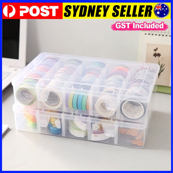 15 Grids transparent office storage box with adjustable dividers Jewellery Box