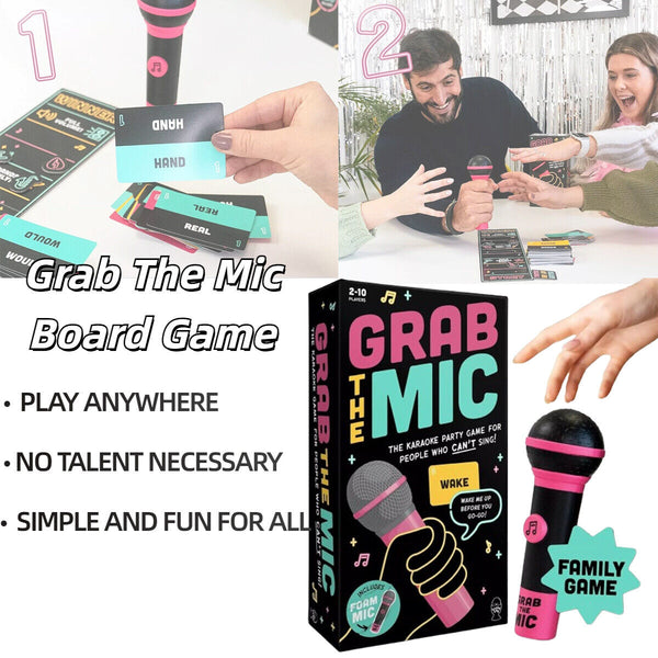 Exciting Grab the Mic Family Karaoke Board Game Lyric Cards Birthday Party