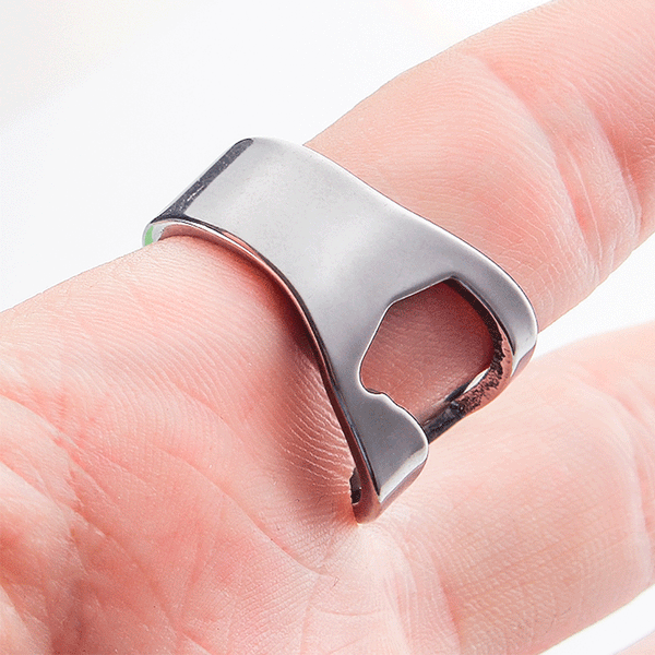 Bottle Opener Ring Beer Barware Novelty Gift Stainless Steel Father's Day Cool