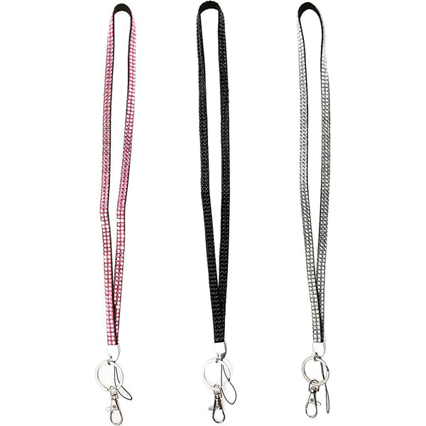 3PCS Rhinestone Lanyard Neck Strar ID Card Holder Key Case Name Badge ID card AU