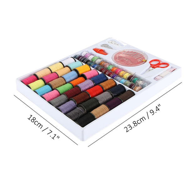 128Rolls Sewing Machine Line Thread Spool Set Bobbin Cotton Reel Needle Tape Kit