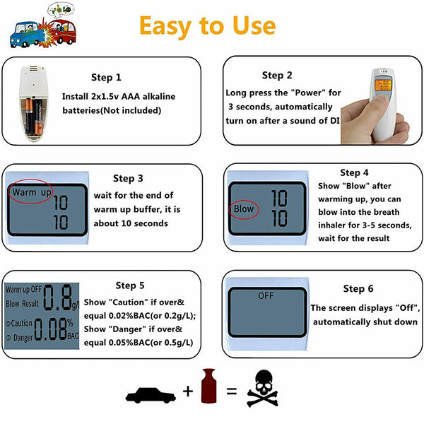 Professional Breathalyzer Portable Alcohol Detect Digital Breath Alcohol Tester