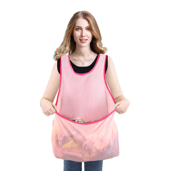 Laundry Apron Oxford Cloth Apron with Large Pocket Portable Clothes Drying Apron
