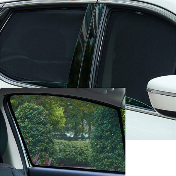 4PCS Magnetic Car Window Sun Shade UV Protection Front+Rear Side Window Curtain