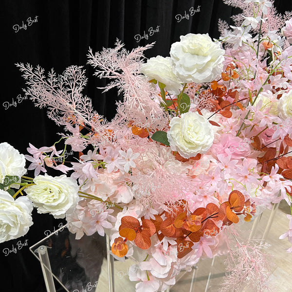 1.1M Artificial Flower Runner Arrangement Panel Wall Rose DIY Wedding Party Deco