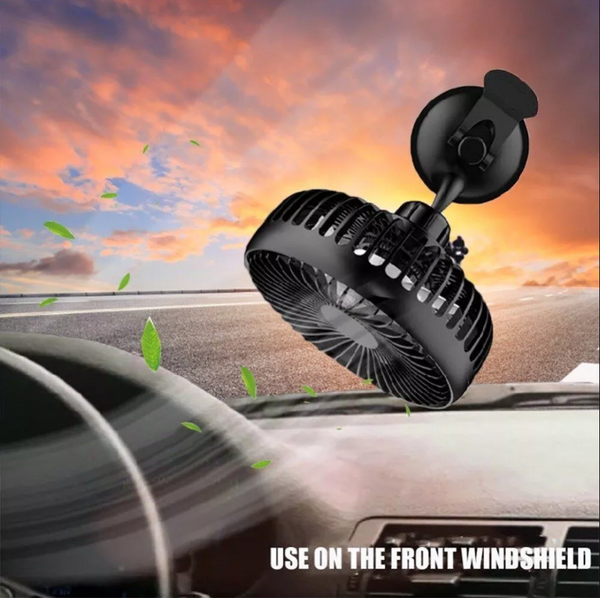 12V Car Fan Portable USB Vehicle Truck 360° Rotatable Auto Cooling Cooler Fan