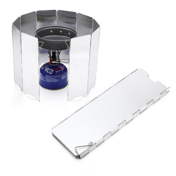 10PCS Folding Stove Wind Shield Outdoor Hiking Burner Windshield BBQ Windscreen