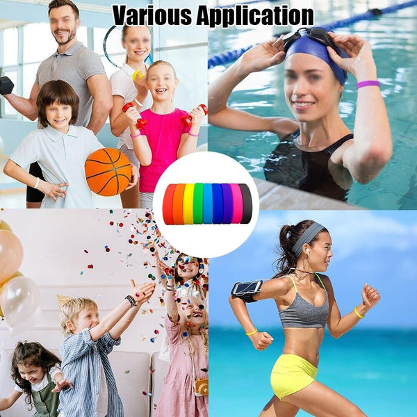 24PCS Silicone Wristbands Charm Rubber Bracelets Sportswear School Party Accesso