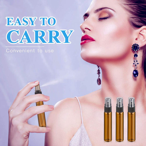 10PCS 10ML Amber Glass Essential Oil Spray Roller Bottle Mist Sprayer Containers