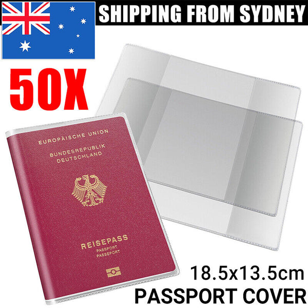50pcs Passport Cover Transparent Protector Travel Holder Organizer Wallet Cover