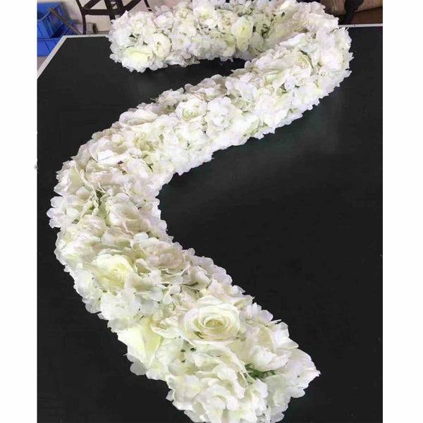 1.8m White Cream Artificial Flowers Arrangement Backdrop Flower Rope Wedding