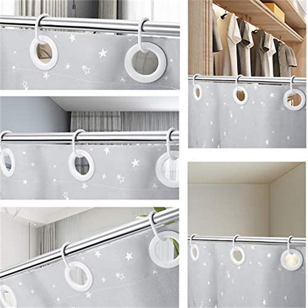 36 pcs Hooks Liner Bathroom Bathroom Shower Curtain White Hooks Rings Plastic AU
