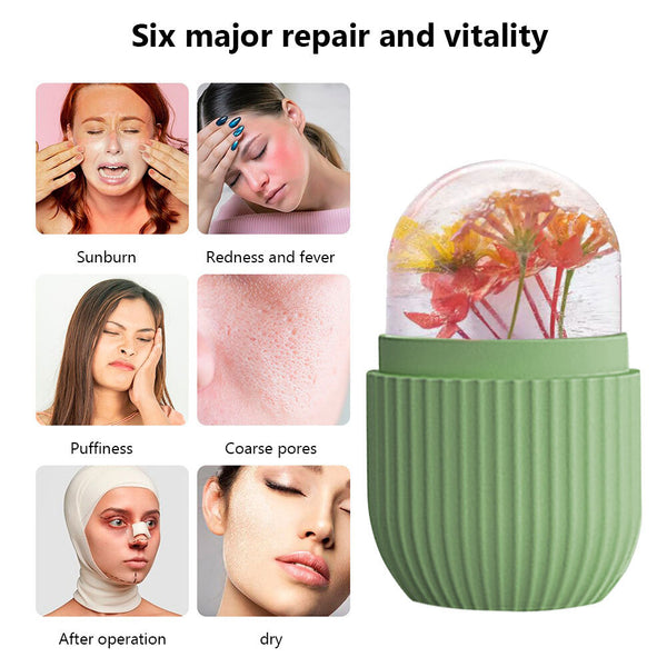 2PCS Silicone Ice Face Massager Facial Ice Mold Reusable Cooling Skincare Tool