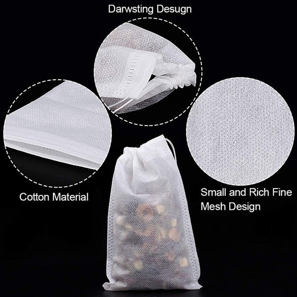500X Empty Teabags String Heat Seal Filter Paper Herb Loose Tea Bags 3 Sizes AU