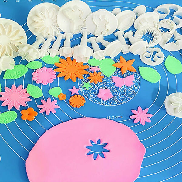 66pcs Sugarcraft Fondant Flower Mold Set | Cake Decorating Embossing Tools Kit