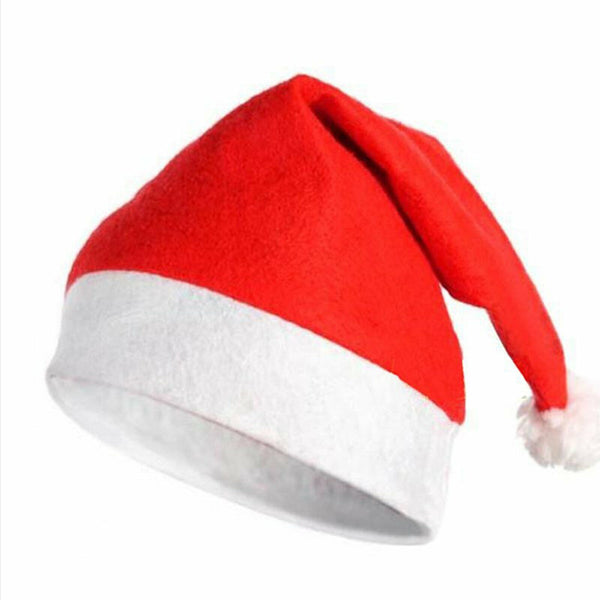 1PC Santa Hat Christmas Fluffy Soft Xmas Cap Holiday Costume Office Party Adult