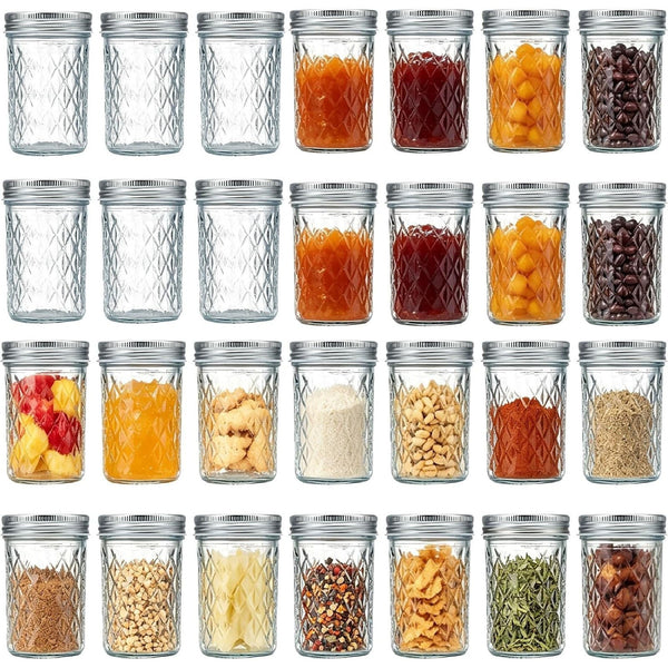 Mason Jars Canning Kit - 6x 500ml Glass Preserving Jars with Lids, Funnel, Rack & Tongs