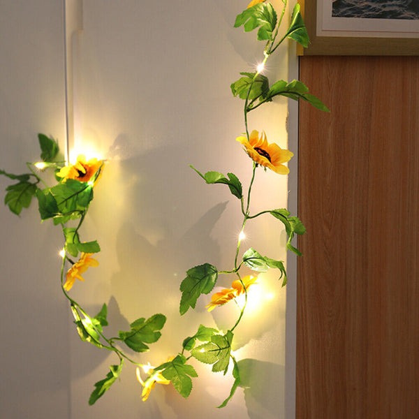 2M Artificial Sunflower Fairy String Light Home Party Wedding Lamp Decor Xmas AU
