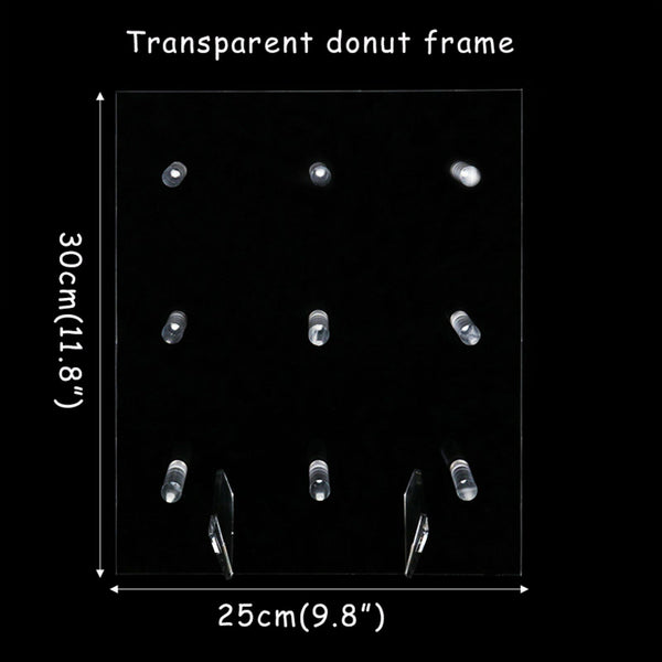 Acrylic Donuts Wall Display Stand Holder Candy Board Display Rack Party 9 Holes