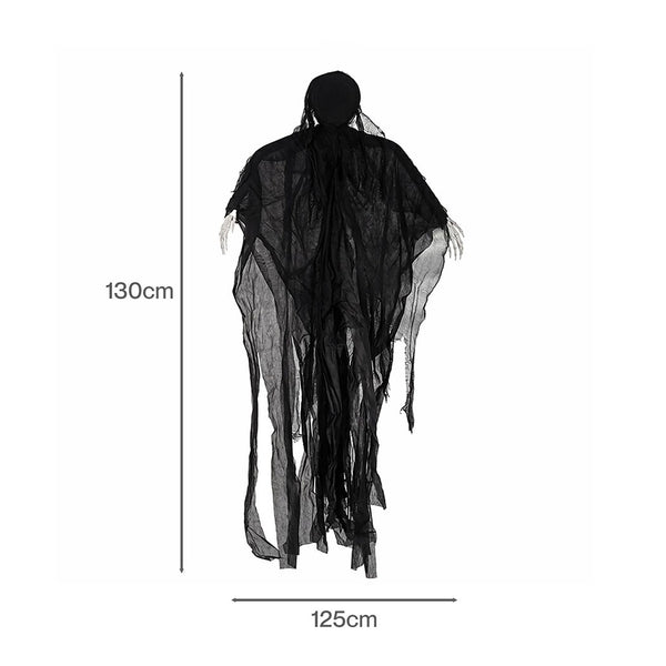 Yezi Halloween Decorations Grim Reaper 130cm Black Polyester Foam