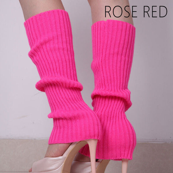 Women’s Knitted Leg Warmers 80s Dance Disco Party Costume Socks