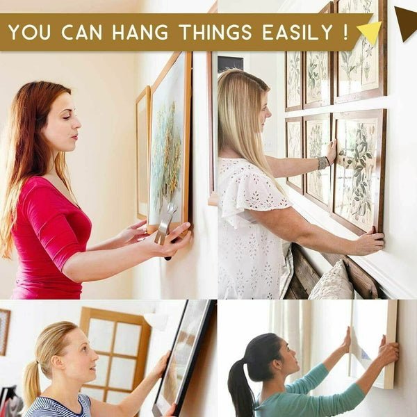 1/2Set Picture Hangers Hooks 30M Wire Photo Frame Hanging D Ring Stainless Steel