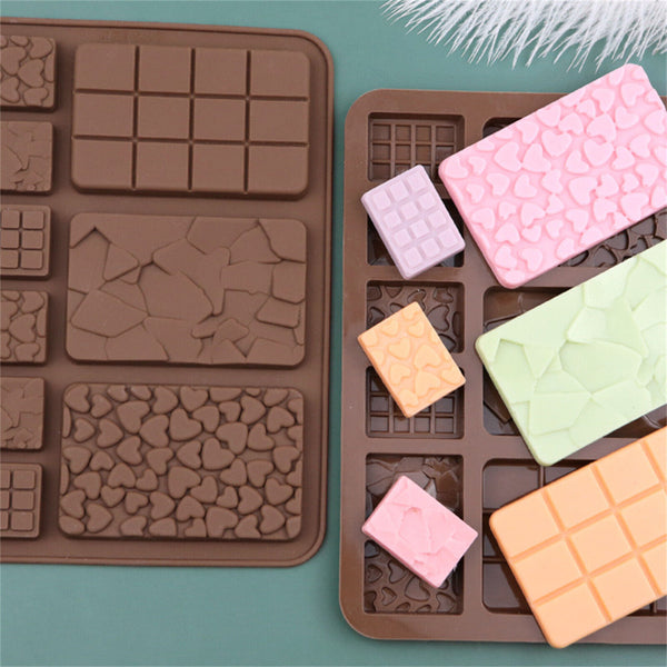 Cake Bake Cook Silicone Mold Bar Break Apart Choc Block Ice Tray Chocolate Mould