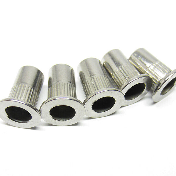 100pcs M6 Thread Carbon  Steel  Flat Head Rivet Nut Rivnut-Insert Nutsert AU