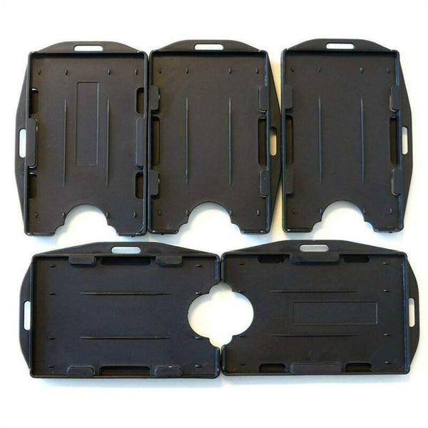 10x Double Sided Rigid Plastic ID Holder Card Badge Sleeve Protector Case Cover