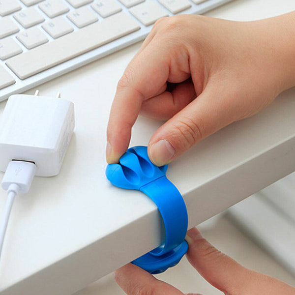 Organiser Cable Holder Lead Line Cord Drop Charger Desk USB Fixer Tidy Wire Clip