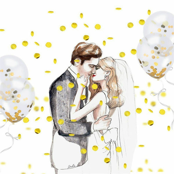 Gold Confetti Balloon Latex Standard Retro Balloons Wedding Birthday Party