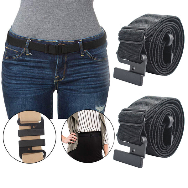 2PCS Buckle-free Elastic Invisible Belt for Jeans No Bulge No Hassle No Non-Slip