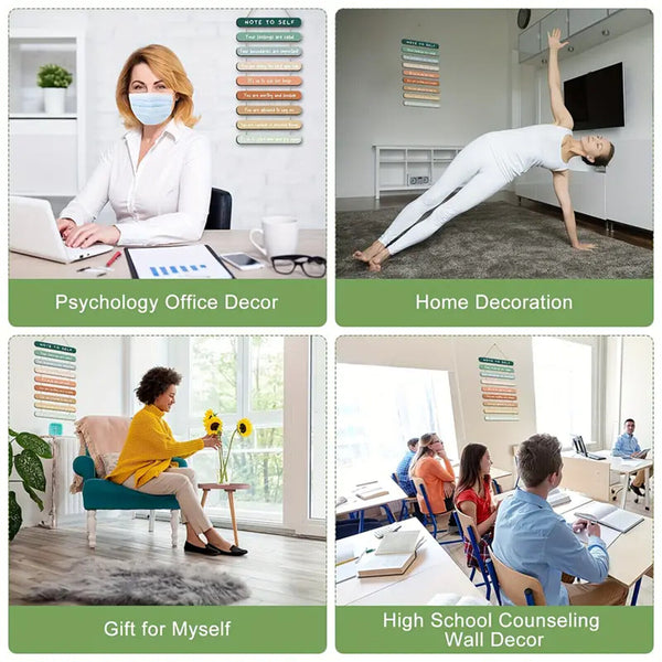 Health Wall Art Decors Positive Psychology Affirmations Wall Wooden Hanging