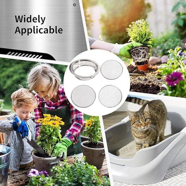 6PCS Soil Sieve Set Detachable Dirt Sifter Set With Shovel Meshes Riddle Sieve