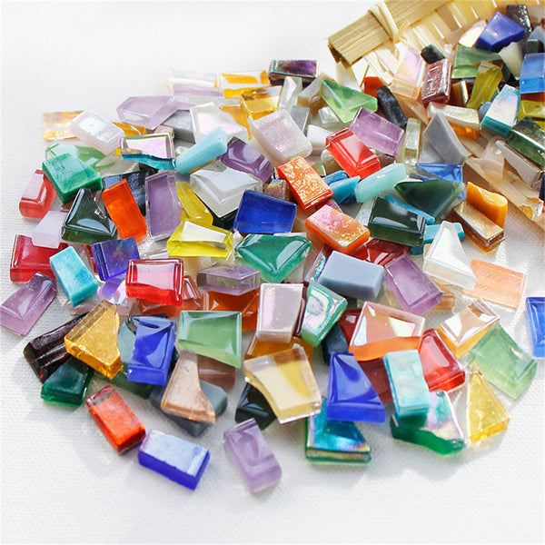 100g Mixed Crystal Glass Mosaic Tiles Kitchen Bathroom DIY Art Craft Supplies AU