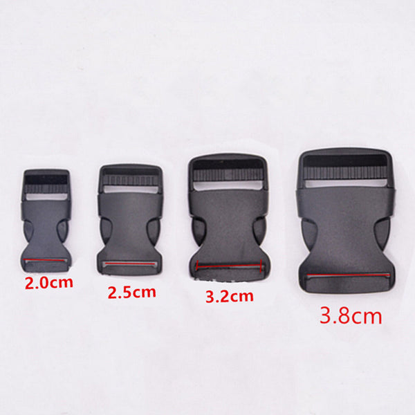 20x Black Plastic Side Quick Release Buckle Clip Cord Strap Fastener Webbing Bag