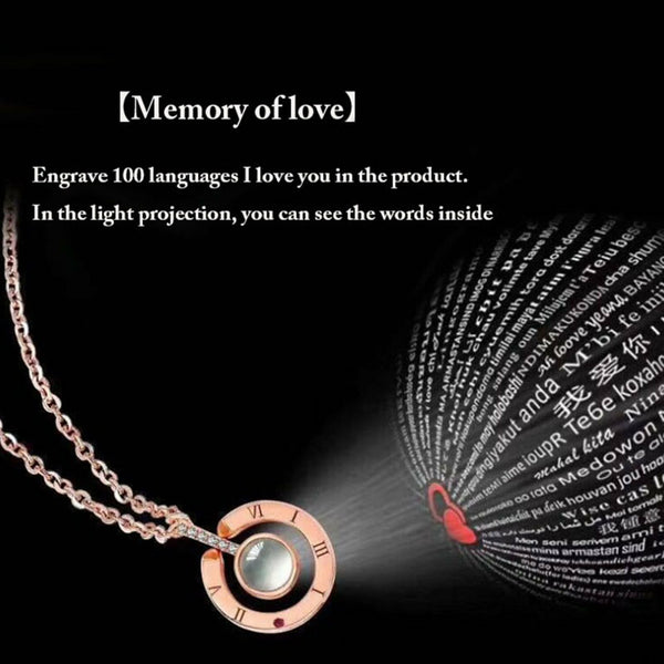 2pcs I LOVE YOU in 100 languages Pendant Necklace For Memory of LOVE Xmas Gift