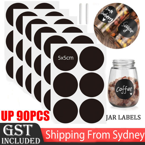 Jar Labels Bottle Stickers Blackboard Chalk Pen Kitchen Pantry Spice AUS