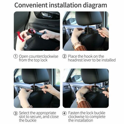 10PCS Car Headrest Hook Mobile Phone Holder 2 In 1 Seat Back Hanger Storage Hook