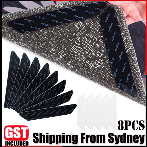 8PCS RUG GRIPPERS Non Slip Reusable Carpet Mat Gripper Anti Skid Washable Grip