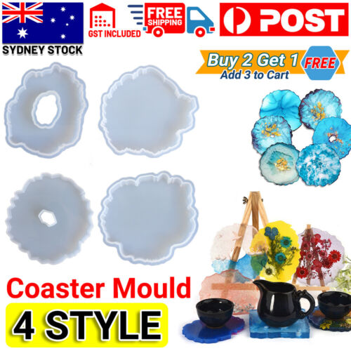 Coaster Resin Casting Mold Silicone Jewelry Agate Making Epoxy Mould Tool Craft