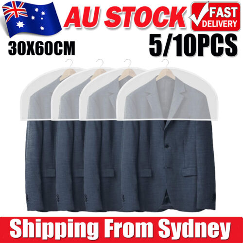 Dustproof Clothes Cover Transparent Hanging Wardrobe Storage Bag Set AU
