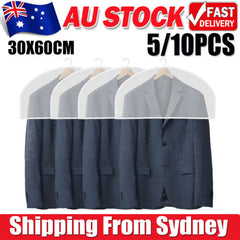 Dustproof Clothes Cover Transparent Hanging Wardrobe Storage Bag Set AU