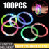 100x LED Bracelets Glow Bangle Light Up Wristbands Neon Bracelet for Kids Adults