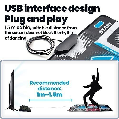 USB Dancing Mat Step Blanket Dance Mat Pad Non-Slip For PC TV AV Video Game