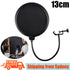 4pcs Studio Double Microphone Pop Filter Round Shape Mic Wind Mask Shield Screen