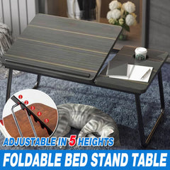 Small Bedside Table Multifunctional Foldable Desk Portable Folding Bedside Tray