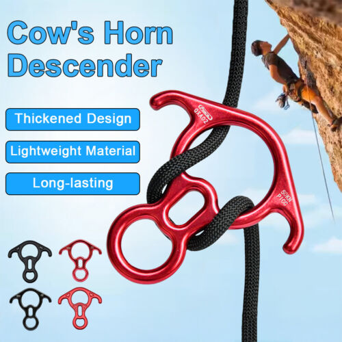 Rock Climbing Carabiner 50KN Descender Rappel Ring Buckle Rigging Belay Device